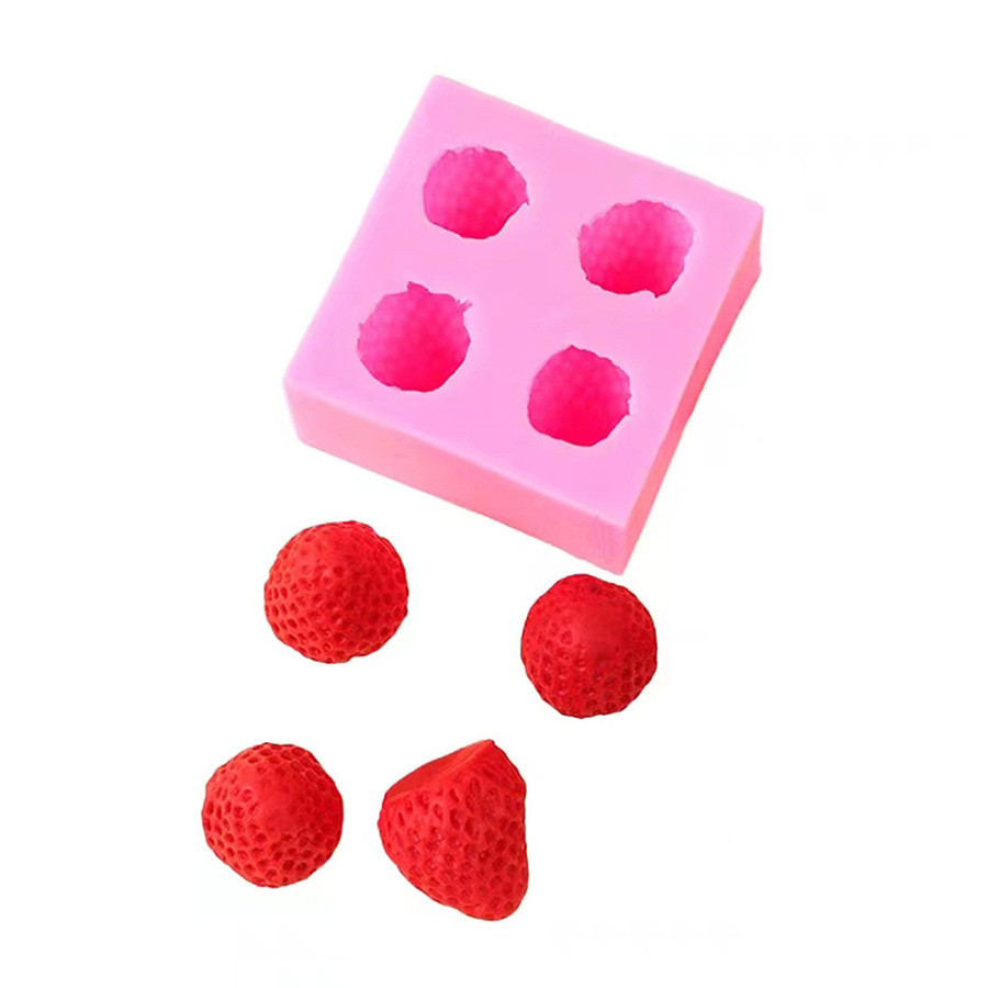 Молд силиконовый Клубника 68 на 68 мм розовый Киев - изображение 7