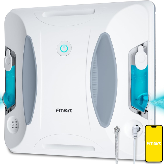 Робот для мойки окон FMART W6 3800 Па с двусторонним ультразвуковым распылением, управлением через приложение, AI-навигацией Киев