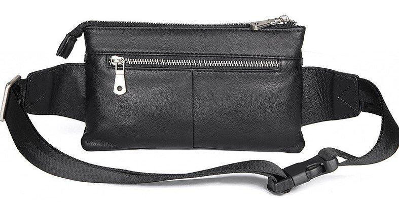Шкіряна поясна сумка для міста поїздок та щоденного використання Vintage 14976 Чорна Київ - фото 11