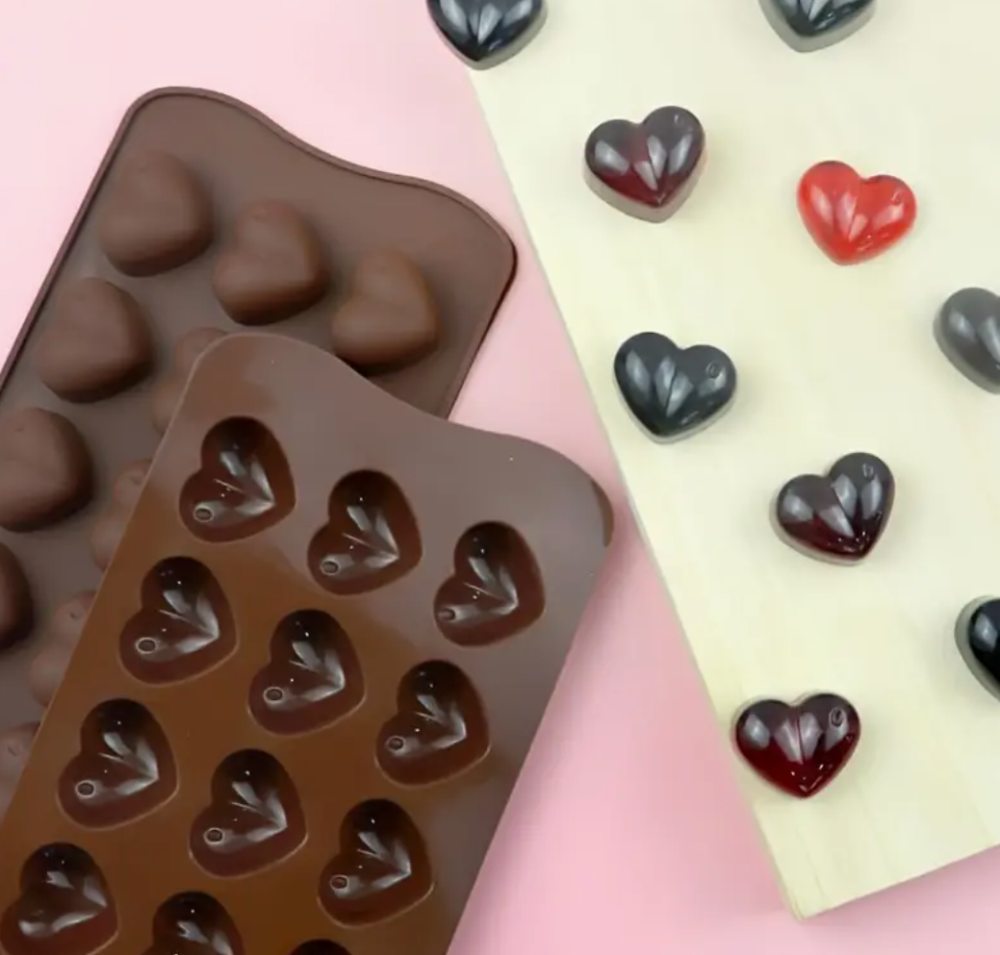 Форма силиконовая на 15 изделий 20 х 10 х 1,5 см Сердце Мини для конфет, мармелада, желе Одесса - изображение 2