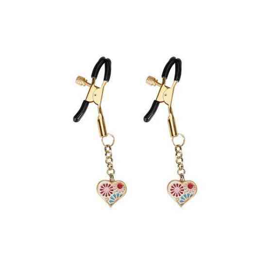 Зажимы для сосков Liebe Seele Nipple Clamps Gold Heart-shaped Flowers on White Sex Aura Киев