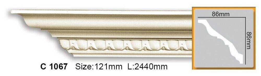 Карниз полиуретановый с орнаментом Gaudi Decor C 1067 Flexi Днепр - изображение 1