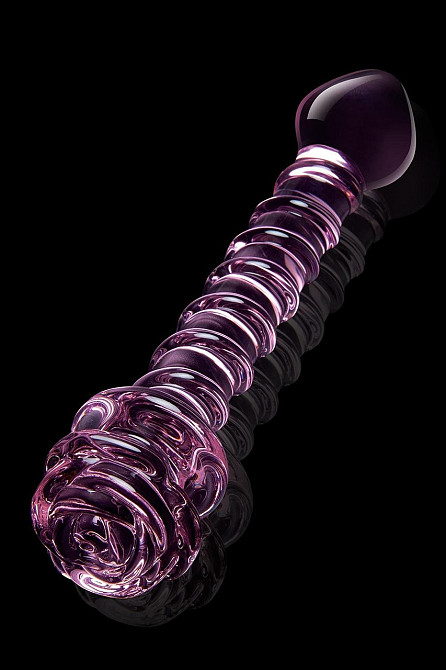 Спіральний фалоімітатор для точки G зі скла Dream Toys Glaze Glass у формі бутона троянди Sex Aura Київ - фото 4
