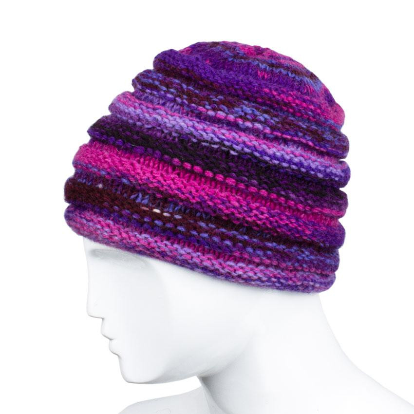 Шапка жіноча фіолетова вовняна Київ - фото 1