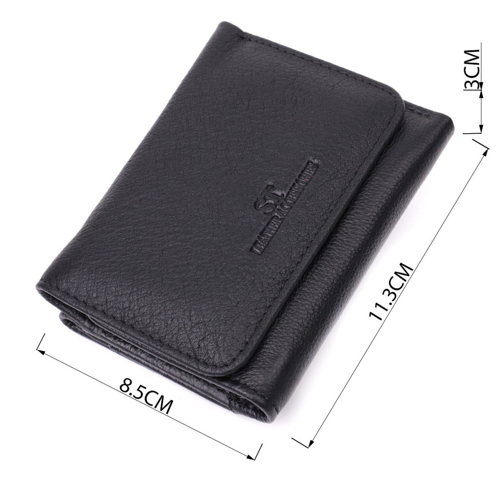 Кожаный лаконичный кошелек для женщин ST Leather 22506 Черный Киев - изображение 8