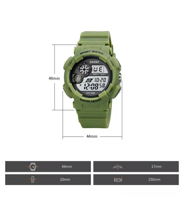 Чоловічий наручний годинник Skmei 1718 (Зелений) Київ - фото 7