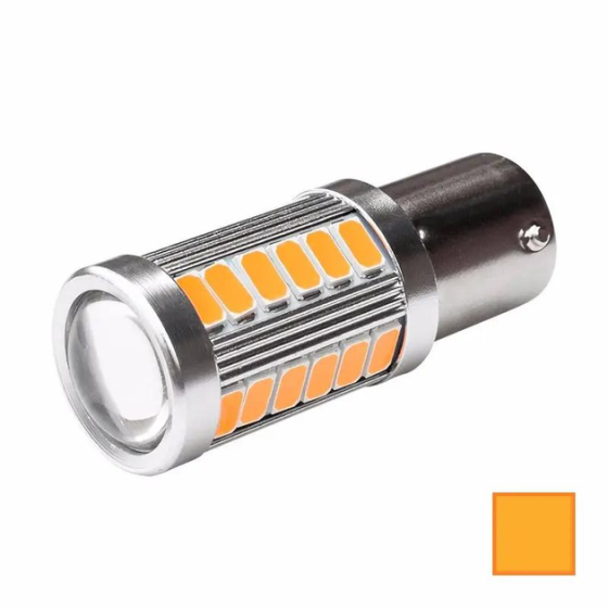LED лампа 1156 BA15S P21W для авто, 33 SMD 5630, жовте світло, габарити, стопи, поворотники Київ
