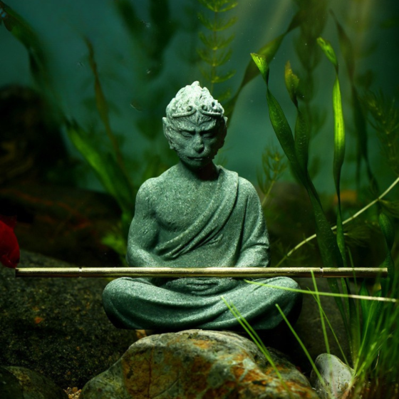 Статуетка Будда Переможний Сунь Укун король мавп 11.5 х 9.5 см Полістоун для зон Дзен, мікроландшафту, акваріума та інтер'єру Одеса