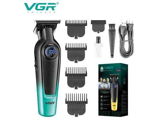 Тример 5Вт Акумулятор V-996 GREEN, 4 насадки, LED display ТМ VGR Київ