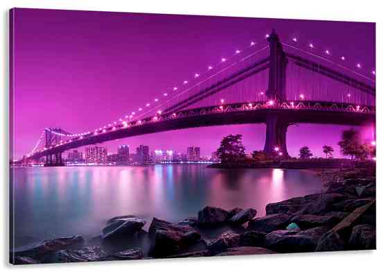 Картина холст в гостиную / спальню  Нічний міст  MLP_102 50x100 см Киев