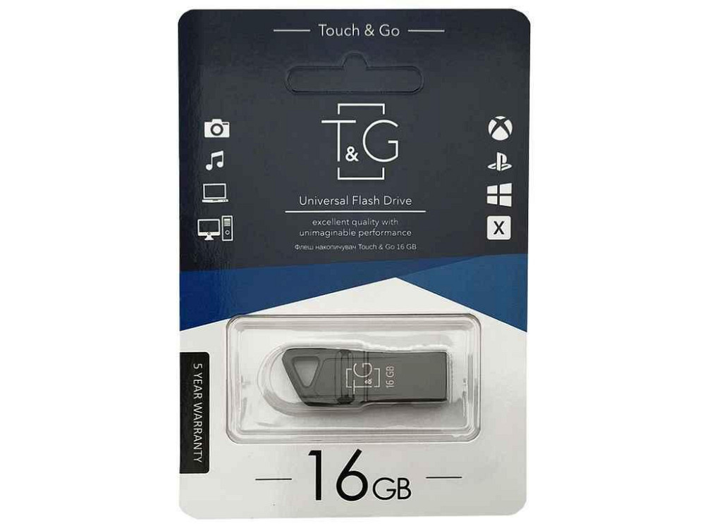 Флешка USB 16GB 2.0 114 metal Series чорна ТМ TG Київ - фото 1
