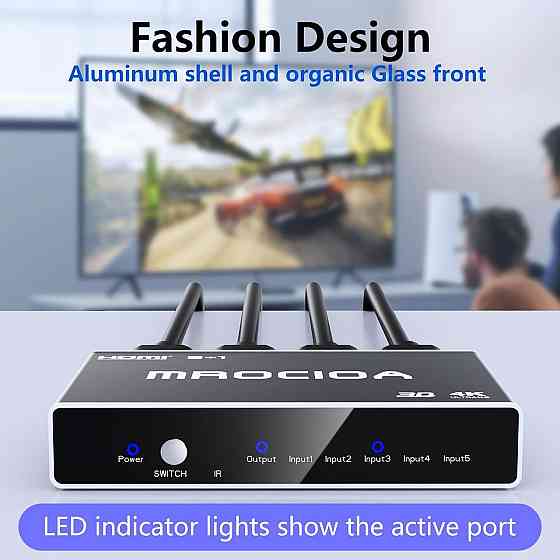 HDMI переключатель 5 входов / 1 выход 4K 3D High Speed с пультом для PS4 Xbox One Fire TV Apple TV Киев