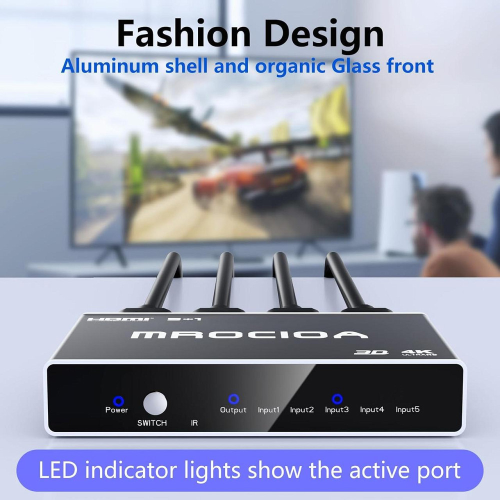 HDMI перемикач 5 вхід / 1 вихід 4K 3D High Speed з пультом для PS4 Xbox One Fire TV Apple TV Київ - фото 4