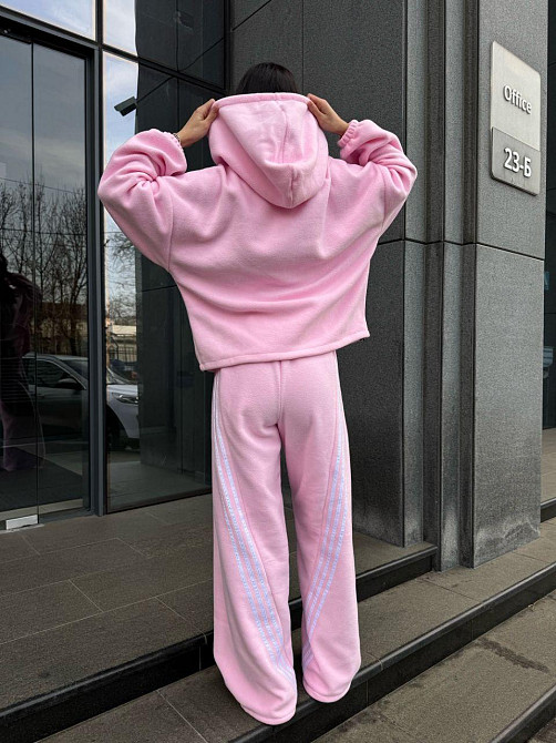 Женский теплый костюм двойка с лампасами из турецкого флиса Одесса - изображение 8