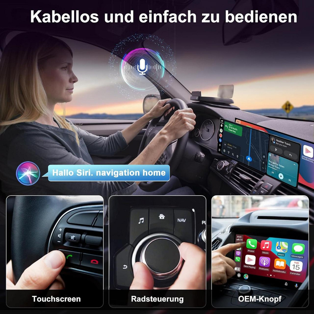 CarPlay адаптер, перехідник з дротового на бездротовий карплей Android Auto для авто iOS 10+, Android 11+, Plug and Play Київ - фото 6