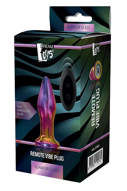 Анальная пробка с вибрацией стеклянная Dream Toys GLAMOUR GLASS PLUG Sex Aura Киев - изображение 1