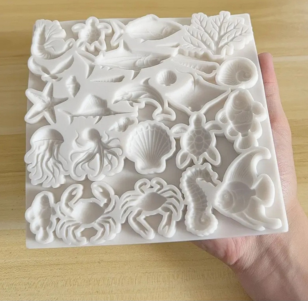 Молд силиконовый морской 176 на 175 мм серый Киев - изображение 5