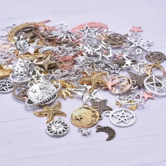 Набір підвісок для прикрас 30 шт – Сонце, Місяць, Зірки, Пентаграми Київ