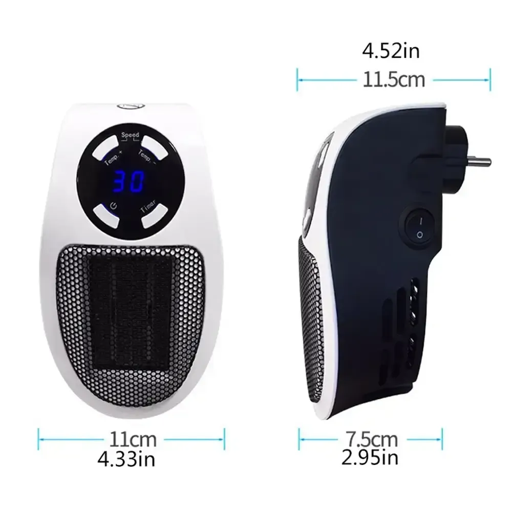 Портативный обогреватель 500W, Portable Heater с дисплеем / Настенный электрообогреватель Коломия - фото 6