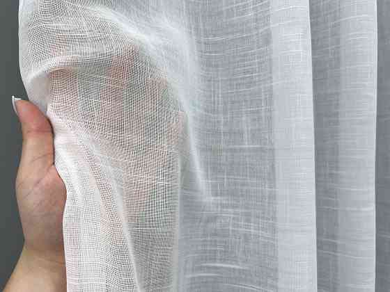 Тюль VR-Textil 2082т Льон однотонний Білий 400х270 см (42-1305) Київ