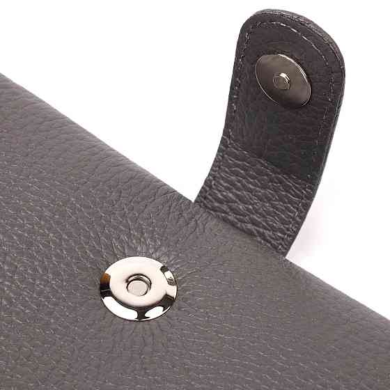 Вертикальное женское портмоне из натуральной кожи KARYA 20999 Серый Киев