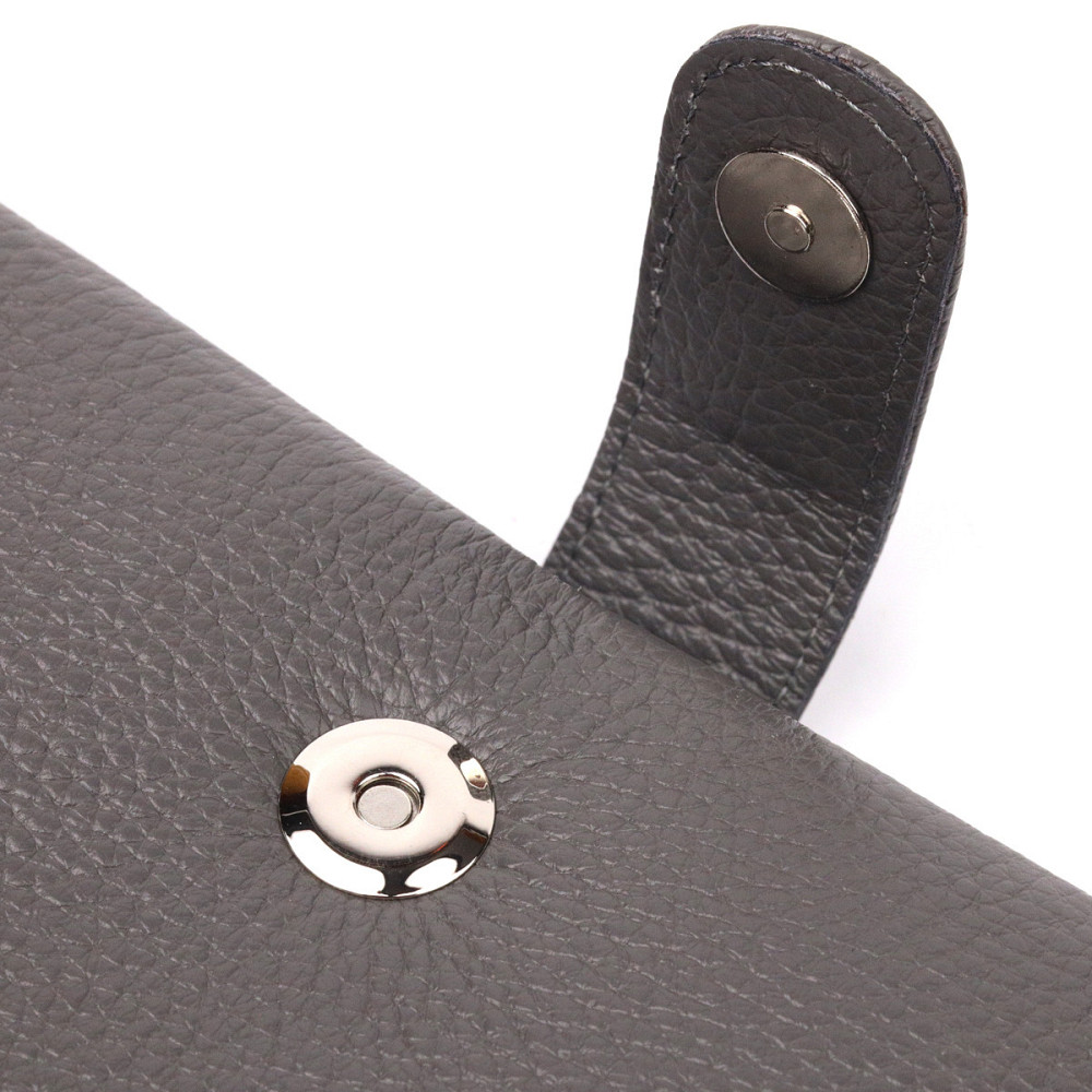 Вертикальне жіноче портмоне з натуральної шкіри KARYA 20999 Сірий Київ - фото 5