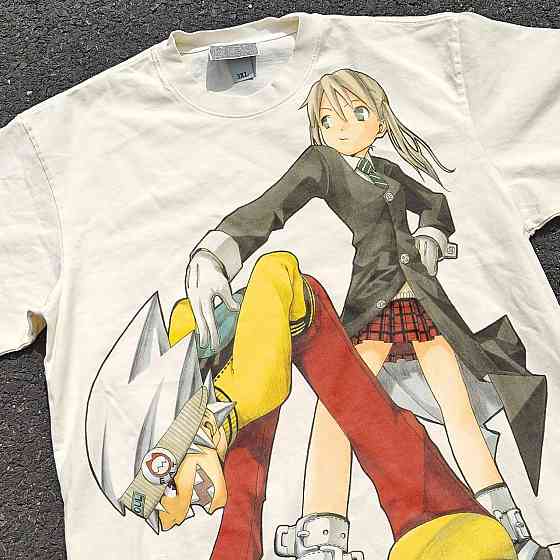 Футболка чоловіча з принтом аніме Аніме Соул Еатер Мака оверсайз (S/M/L) Черний Дніпро