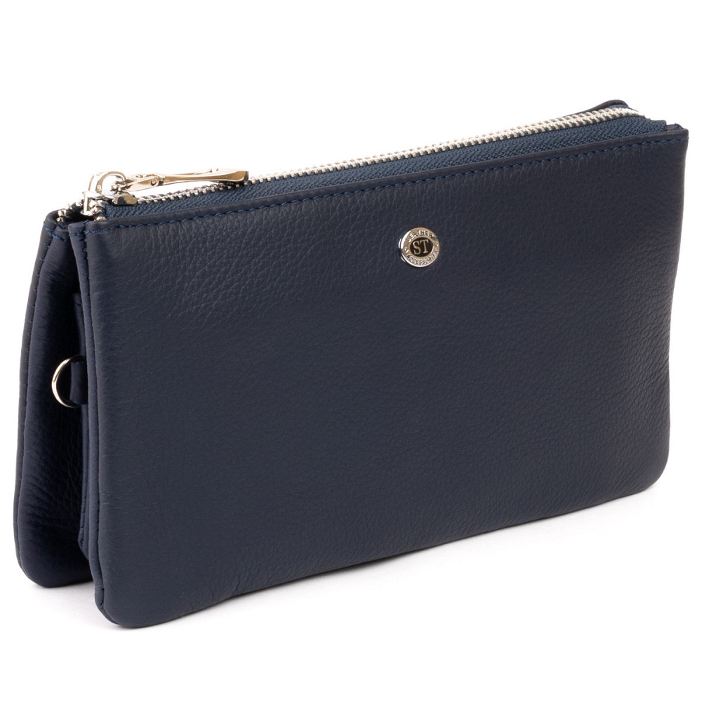 Місткий клатч на два відділення жіночий Синій (ST Leather) Київ - фото 11
