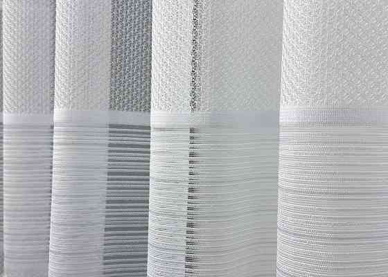 Короткий тюль жакард, висотою 1,5м, колір білий 1955т Київ