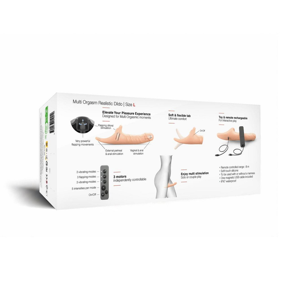Вибронасадка для страпона с вакуумной стимуляцией Strap-On-Me Multi Orgasm Realistic Dildo L Vanilla Sex Aura Киев - изображение 8