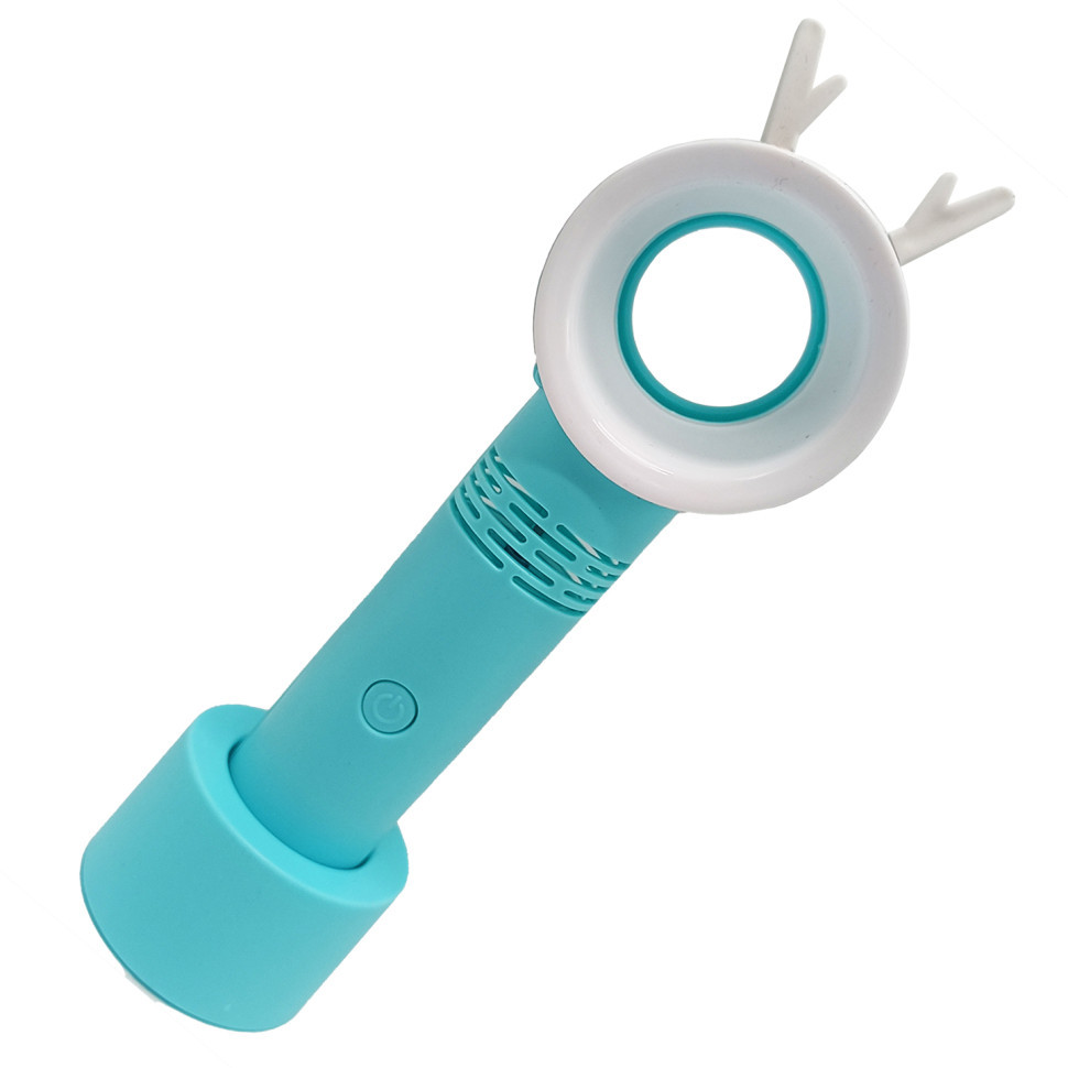 Вентилятор ручний портативний 301AB, з підставкою Бірюзовий Вінниця - фото 1