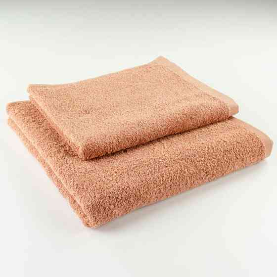 Набор махровых полотенец 2шт GM Textile 50х90см, 70х140см 400г/м2 (Темно-Бежевый) Сумы