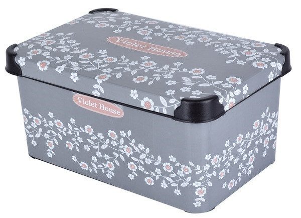 Контейнер Violet House 0647 Decor Antrasit Flower з/кр. 10 л (6832638) Киев - изображение 3