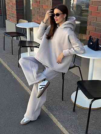 Базовий жіночий костюм з об’ємним худі Сірий 42/46 Харків