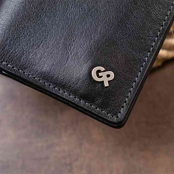 Стильное портмоне-кредитница комби в гладкой коже GRANDE PELLE 11327 Черное Киев