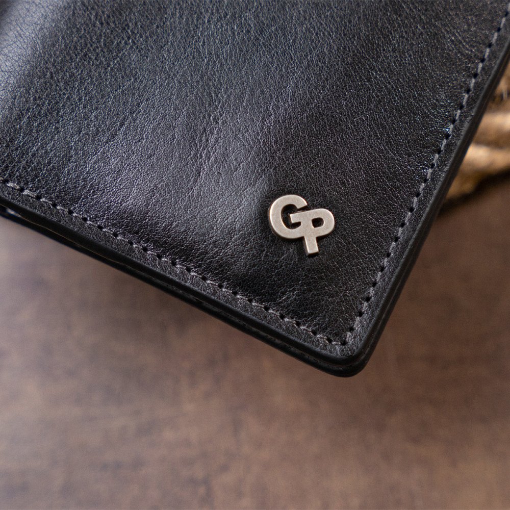 Стильное портмоне-кредитница комби в гладкой коже GRANDE PELLE 11327 Черное Киев - изображение 1