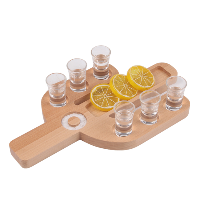 Поднос деревянный для текилы и сервировки, шотница в форме кактуса на 6 шотов для подачи напитков для бара Каменец-Подольский - изображение 5