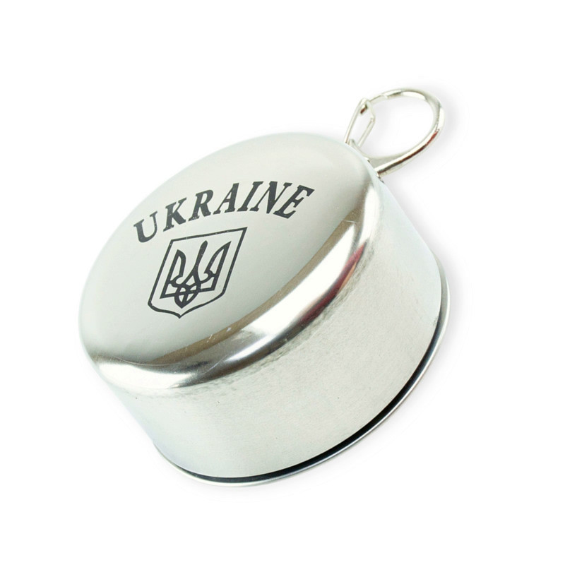 Стакан автомобільний нержавіюча сталь з кришкою 120мл "герб" Мукачево - фото 1