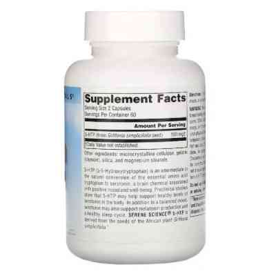 Амінокислота Source Naturals 5-HTP (гідроксітріптофан), 50 мг, Serene Science, 30 желатин (SN1700) Вінниця