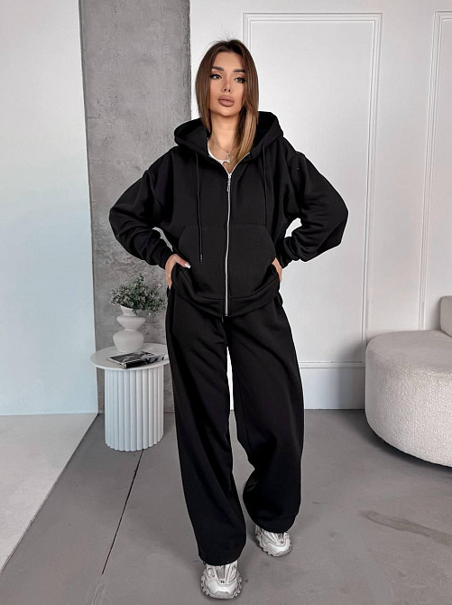 Жіночий теплий костюм з широкими штанами Одеса - фото 1