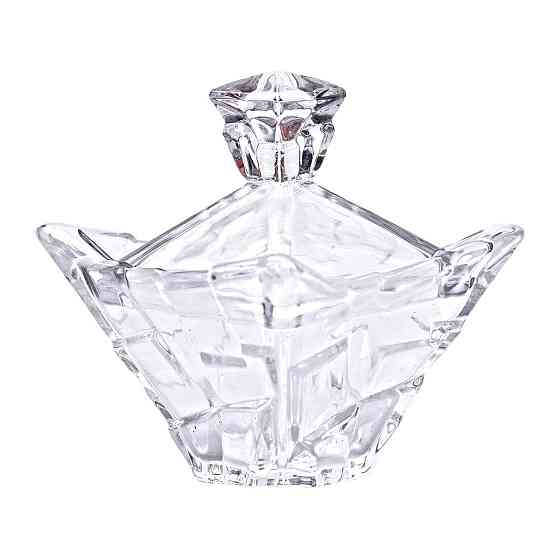 Цукорниця з кришкою 10×10×12 см ваза цукорниця квадратна скляна HP-4-118 Київ