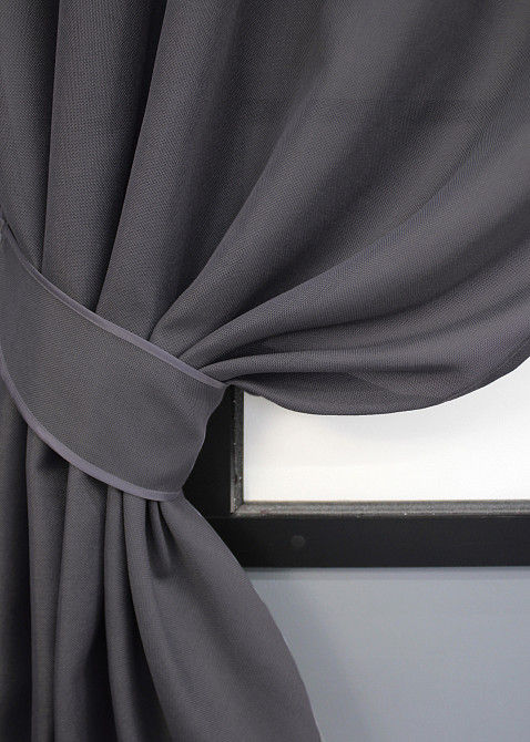 Комплект коротких штор VR-Textil Льон Мішковина № 1234ш Сірий 130х170 см 2 шт (35-0301) Київ - фото 11