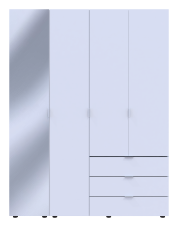 Комплект шкафов для одежды Doros Гелар (2 шт.) 155х49,5х203,4 см Зеркало/Белый (DRS-011185) Днепр