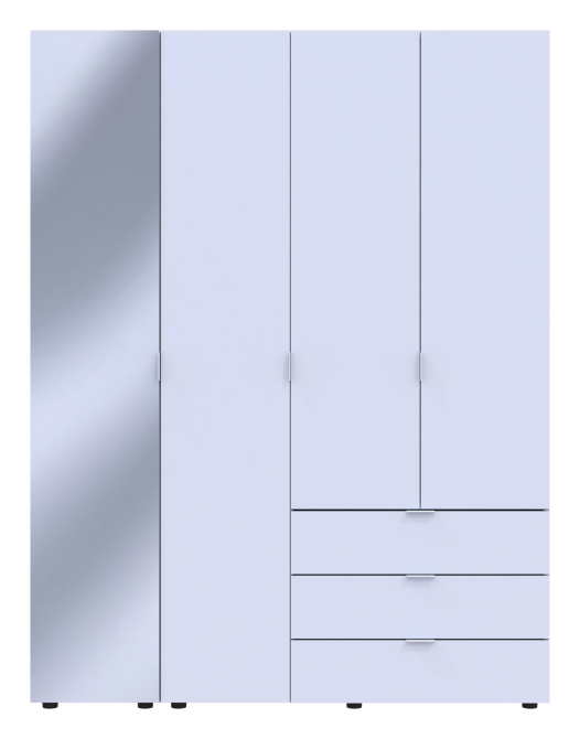 Комплект шаф для одягу Doros Гелар (2 шт.) 155х49,5х203,4 см Дзеркало/Білий (DRS-011185) Дніпро - фото 1