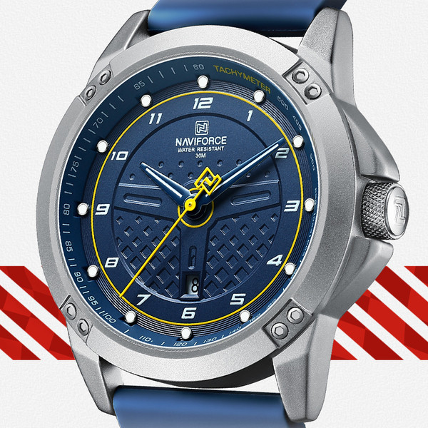 Годинник чоловічий наукові Naviforce Lagune Stainless Silver (2 ремінці) Вінниця - фото 3