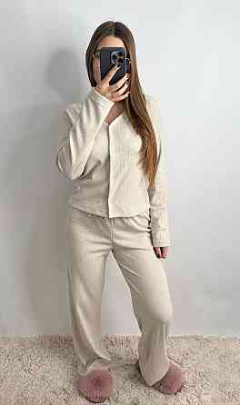 Женский трикотажный костюм на тёплую погоду Бежевый XL-2XL Харьков
