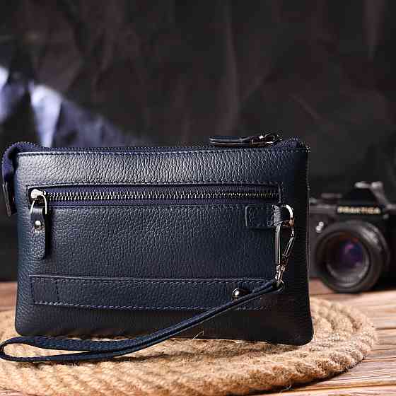 Оригинальный мужской клатч из натуральной кожи CANPELLINI 21545 Синий Киев