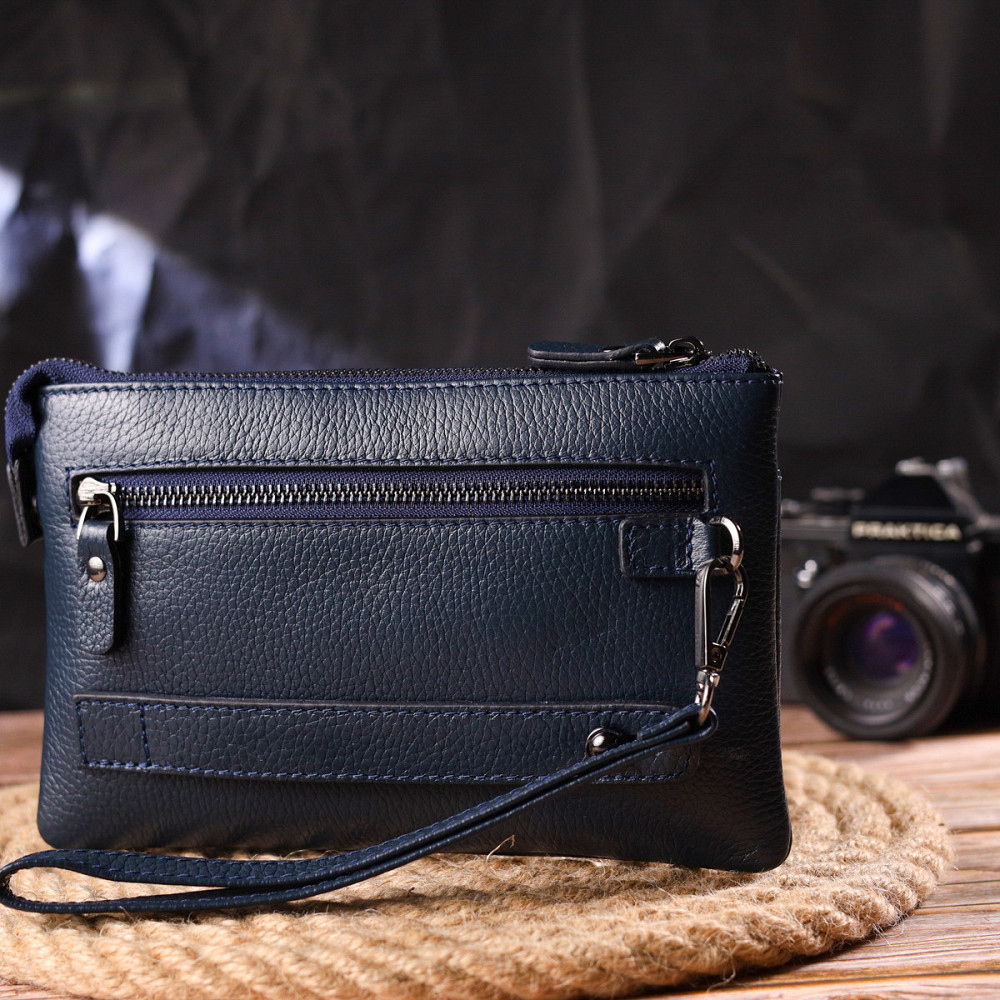 Оригинальный мужской клатч из натуральной кожи CANPELLINI 21545 Синий Киев - изображение 2