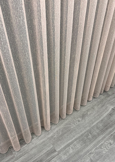 Тюль льон “Дощик” однотонний, колір капучино 1988т Київ - фото 7