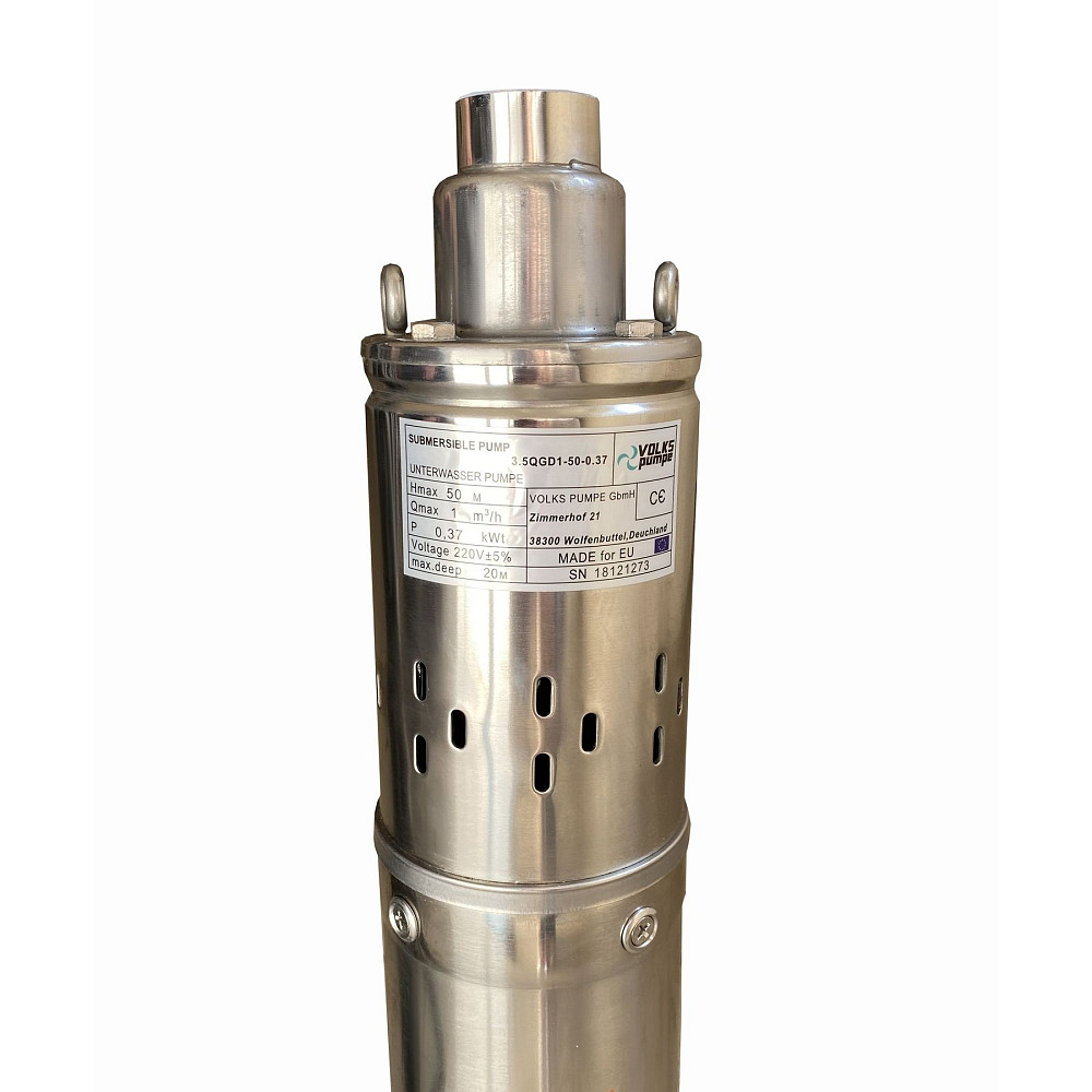 Насос свердловинний шнековий VOLKS pumpe 3,5 QGD 1-50-0,37кВт 3,5 дюйми + кабель 15м Тернопіль - фото 4